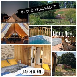 Les secrets de la nature chambre d'hôtes, tentes luxe et nature，位于Savignac-Lédrier的酒店