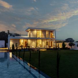 SaffronStays Raaga - luxury 4BR villa with private pool, lawns, gazebos & sweeping Aravalli hill views