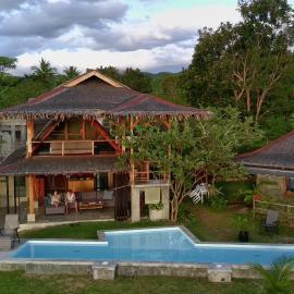 Private villa with pool, sunset view, solar powered