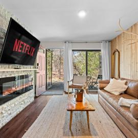 Ski In Ski Out Cabin on Hunter Mtn Seasonal Pool Access w Panoramic Views Hike Swim Fish Relax，位于Lanesville的酒店