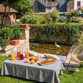 Entre rivière et jardins, plancha, salon de jeu, village médiéval à 2h de Paris，位于内尔河畔欧比尼的酒店