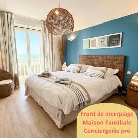 Villa Le Ponant, Maison familiale en front de mer, Intendance Luxury Host，位于巴讷维尔-卡特里特的酒店