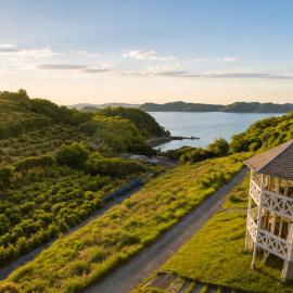 Ultra Private Off Grid Island Villa Near the Beach Mandarin Farm Setting，位于Bizen的酒店