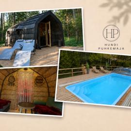 Hundi Holiday Home Cabin "Paat" with shared heated pool