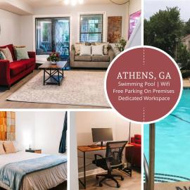 3-Bed Athens Getaway right near UGA with Pool and Parking and SmartTV，位于阿森斯的酒店