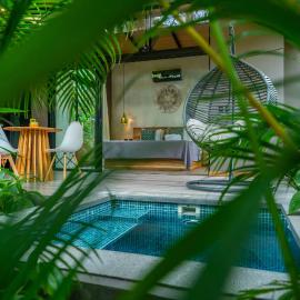 Sombra Bungalow, AC and Plunge Pool near Arrecife，位于蓬塔乌巴的酒店