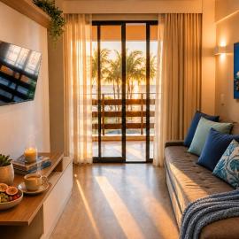 Apartamento Pé na Areia ao Lado do Parque Aquático - Conforto e Localização Privilegiada,位于阿奎拉兹的酒店