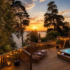 Lakefront Spa Villa with Hot Tub and Private Dock