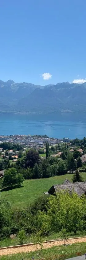 Appartement moderne avec vue panoramique à Jongny proche de Montreux，位于强尼的酒店