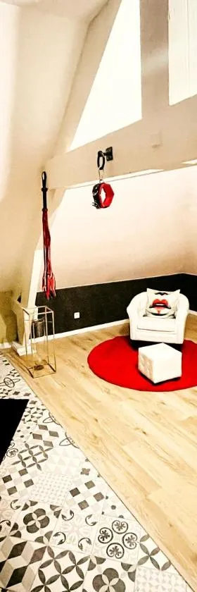 Redroom Loveroom Chambre Spa privative Insolite Thème 50 nuances de grey，位于Douchy-les-Mines的酒店