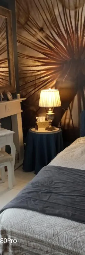 Chambre Bounty, B&B, cuisine privée, lit queen size, terrasse, parking, garage，位于Olliergues的酒店