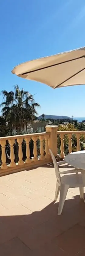 habitación con techo inclinado y vista al mar，位于特乌拉达的酒店