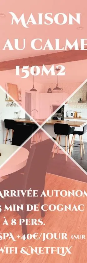 Maison au calme à 5min de Cognac pour 1 à 8 pers，位于Richemont的酒店