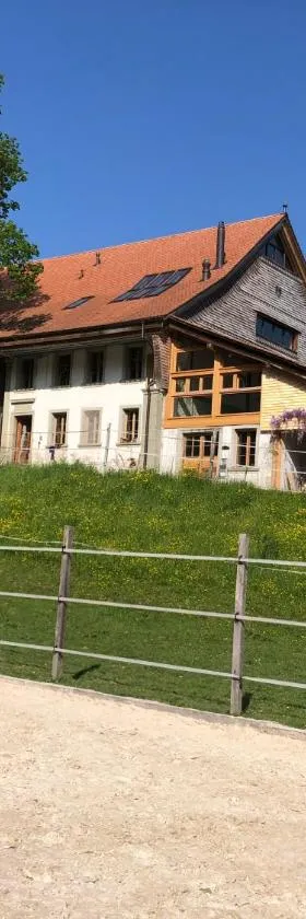 Sérénité et nature dans une ferme équestre - studio familial，位于Massonnens的酒店