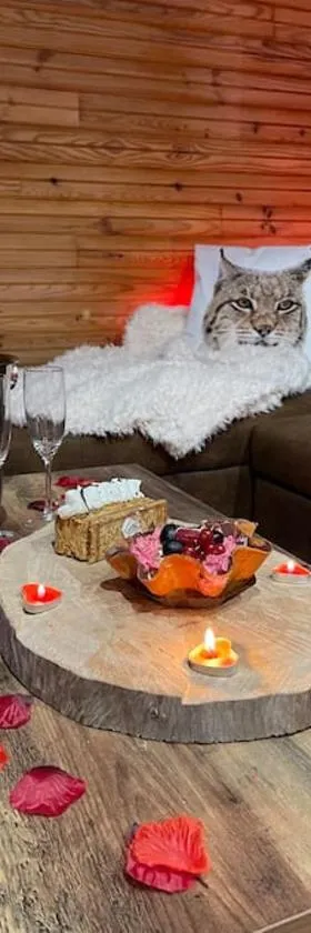 Romantique chalet avec sauna et jacuzzi extérieur，位于Arthon的酒店