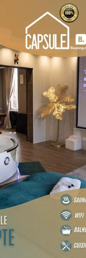 Capsule Egypte - Jacuzzi - Sauna - Billard - Netflix & Home cinéma - Nintendo switch & jeu -，位于Crespin的酒店