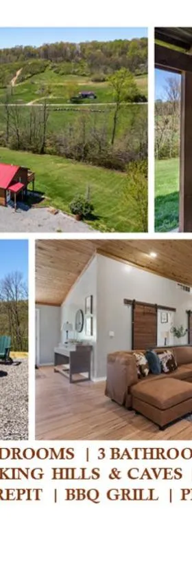 Spacious Cabin Near Hocking Hills and Caves with Hot Tub and Firepit，位于Laurelville的酒店