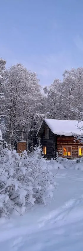 Gemütliche Blockhütte mit Außentoilette und Badezimmer im Haupthaus，位于Jörn的酒店