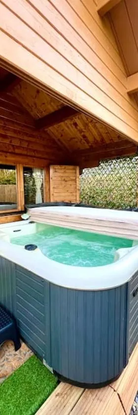 Cozy chalet with garden and jacuzzi near Amsterdam，位于Vijfhuizen的酒店