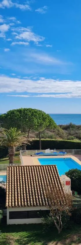 MAGNIFIQUE vue mer pour ce T2 avec piscine，位于圣西普里安的酒店