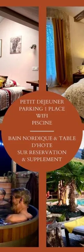 à La Marc'Quize chambres d'hôtes, piscine à débordement en extérieur et partagée, bain nordique à 38 degrés en prestation supplément sur réservation horaire anticipée 1 place de parking sur réservation horaire et anticipée，位于姆克西的酒店