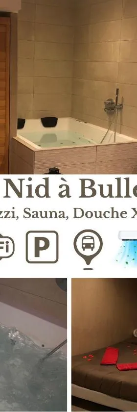 Nid à bulles - Loft 35m2 sauna jacuzzi 10min centre Strasbourg，位于Bischheim的酒店