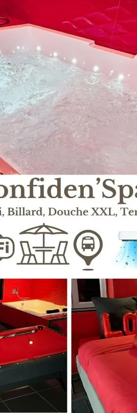 Le Confiden'spa Loft 55m2 Jacuzzi - Billard - Cheminée - Terrasse，位于奥内姆的酒店