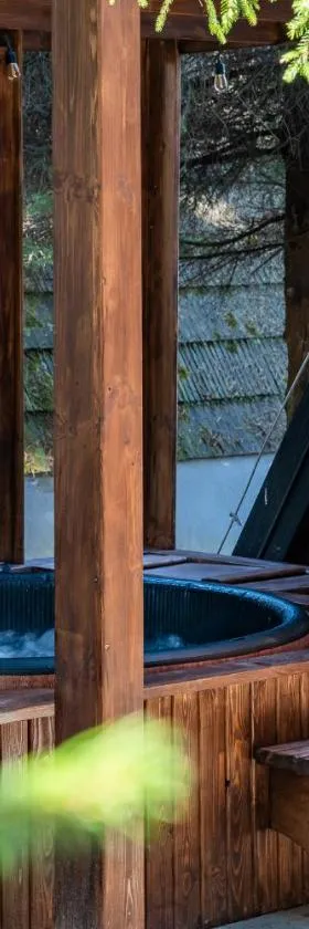 Leśna Sielanka domek z jacuzzi w lesie pod Górą Szczebel RELAX I SPORT，位于Lubień的酒店