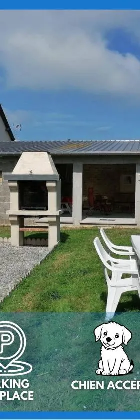 L Ancre Maison séjour spacieux lumineux avec jardin et extérieur aménagé terrain de petanque proche Omaha beach, Grandcamp Maisy et pointe du Hoc，位于Saint-Pierre-du-Mont的酒店