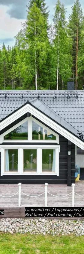 Lähderinne - 2 bedroom log cabin, private beach, wifi & sauna，位于Puolanka的酒店