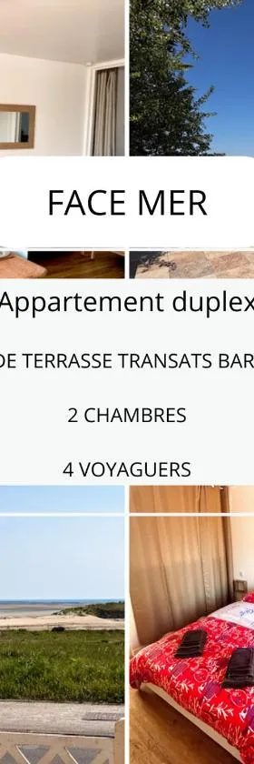 Duplex, terrasse, vue mer, 30m plage，位于Port-Bail-sur-Mer的酒店