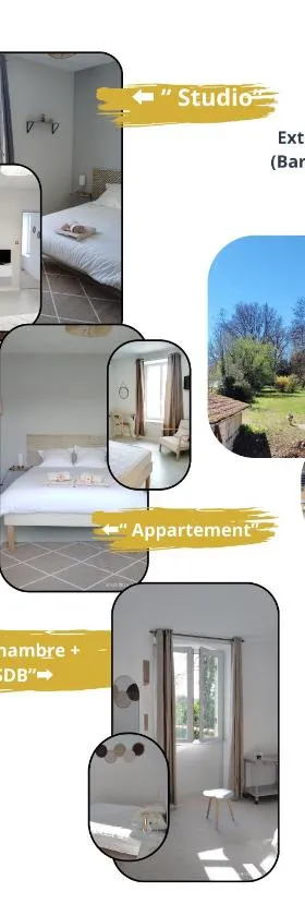Studios ou Chambre SDB avec extérieur centre-ville Ribérac，位于里贝拉克的酒店