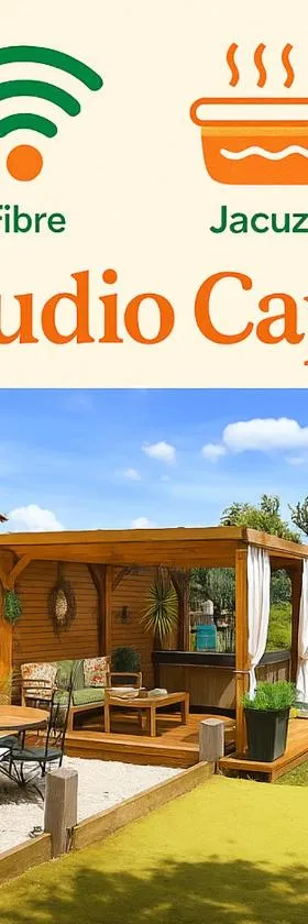 Logement avec jardin et jacuzzi privé au cœur de la Provence pour 2 adultes 1 enfant classé 4 étoiles，位于Camps-la-Source的酒店