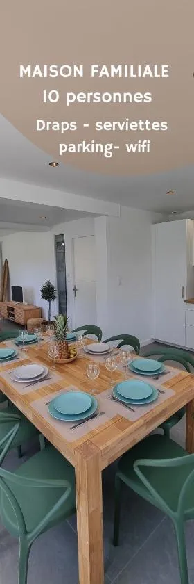 Maison familiale - 10pers - 3 étoiles - lumineuse et cosy - draps et serviettes inclus - parking - La Torche 9 min，位于Saint-Jean-Trolimon的酒店