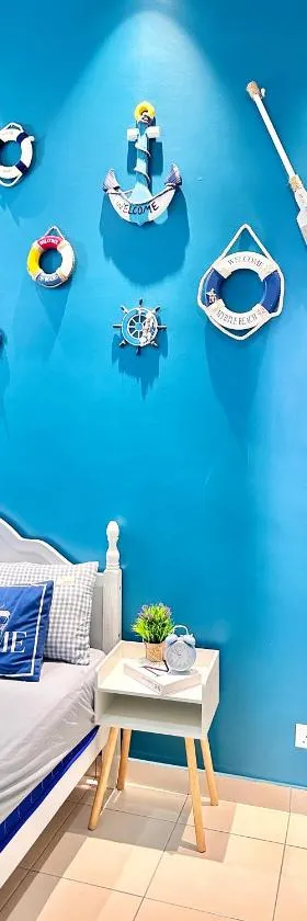 The Blue Memories Homestay with Mediterranean Style，位于Sungai Pelik的酒店