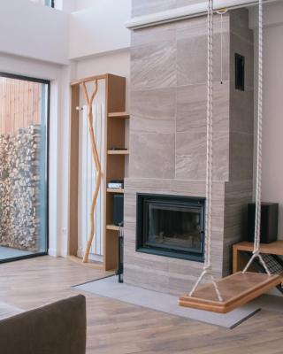George Snow Apartments in New Gudauri - fireplace, 50m to Gondola lift