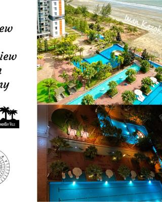 Sea View & Pool View & WiFi & Netflix at Iman Kazoku TimurBay Ville Studio 2BDR
