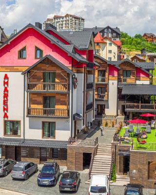 Amarena SPA Hotel - Breakfast included in the price Spa Swimming pool Sauna Hammam Jacuzzi Restaurant inexpensive and delicious food Parking area Barbecue 400 m to Bukovel Lift 1 room and cottages