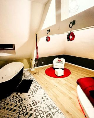 Redroom Loveroom Chambre Spa privative Insolite Thème 50 nuances de grey