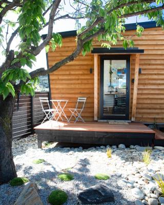 Tiny house with mountain views, indoor and outdoor fire, private courtyard garden