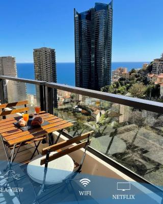 NEW Studio, piscine et vue mer • proche de Monaco