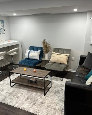 Luxurious and modern one bedroom basement suite.