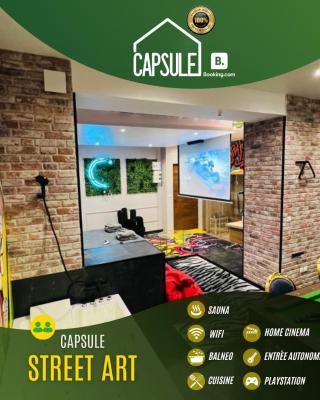 Capsule Street Art - Sauna- Jacuzzi - Playstation 5 - Billard - Netflix - Home cinéma - Terrasse