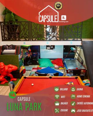 Capsule Luna Park - Jacuzzi - Sauna - Jeux & Arcades - Billard - Netflix & Home cinéma -