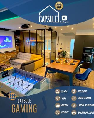 Capsule Gaming balnéo & billard & babyfoot & sauna 2 chambres