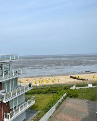 Traumhafte Ferienwohnung - direkter Meerblick - 50m zum Strand in Cuxhaven Duhnen in 1A Lage im Haus Seehütte