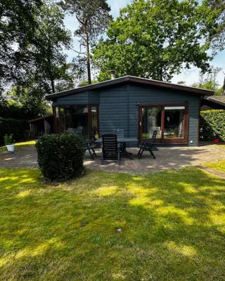 Dubbele chalet op recreatiepark Topparken op de Veluwe in Beekbergen met grote vrije tuin en eigen parkeerplaats