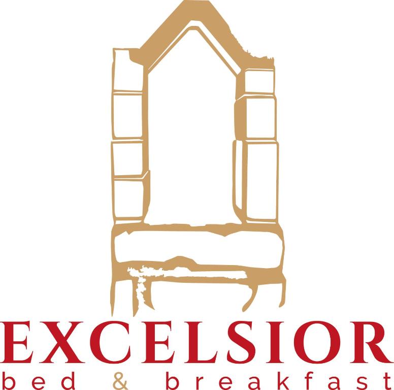 莱切B&B Excelsior的一张带接待台字样的椅子画