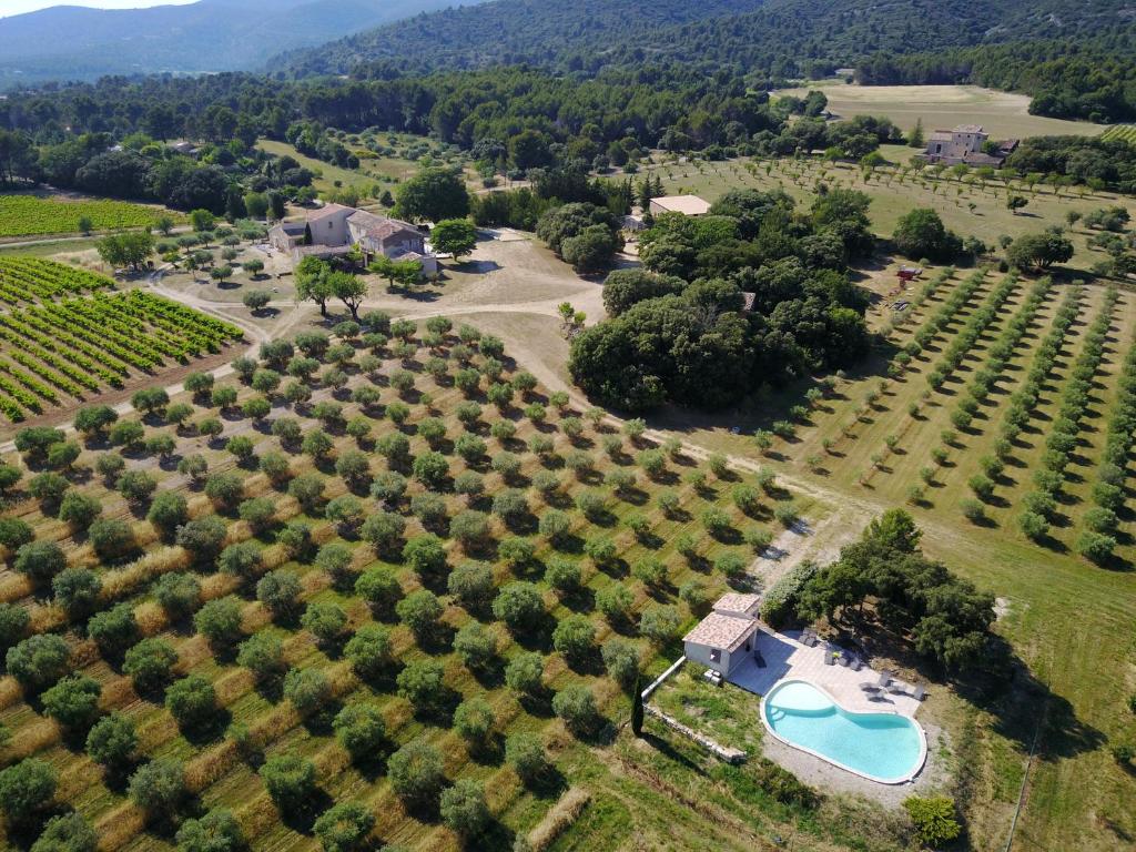 卢马罕拉里维亚的享有带游泳池和树木的农场的空中景致