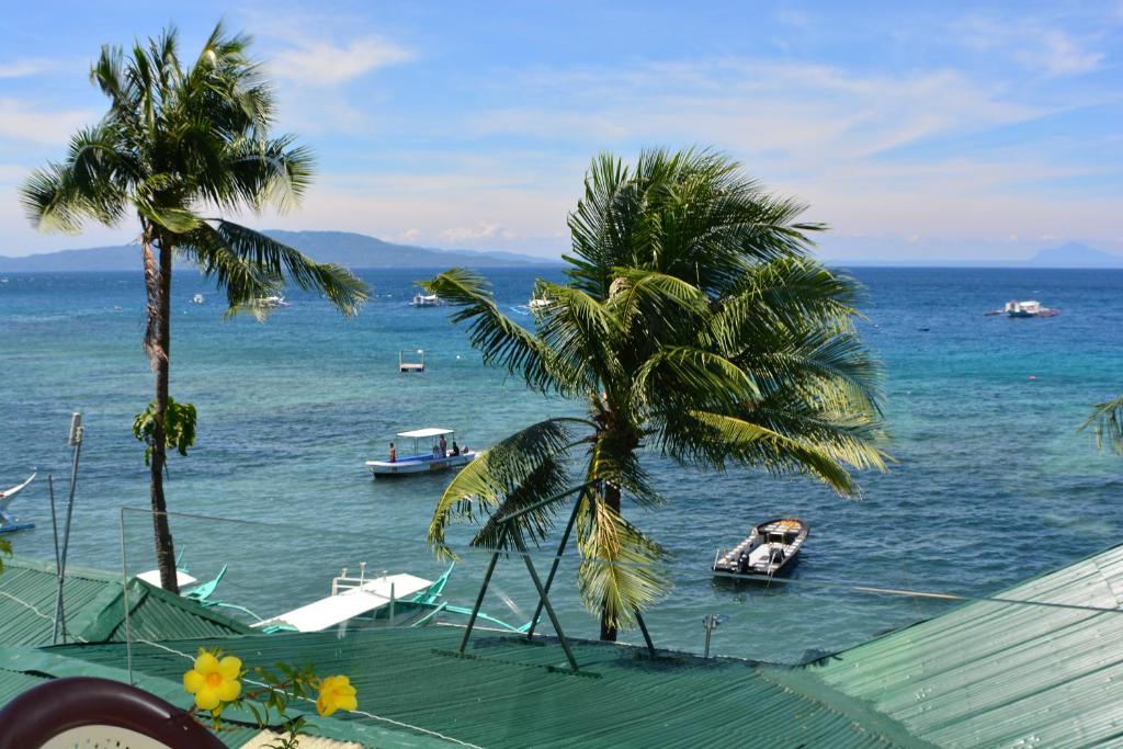 波尔多·格尼拉卡普特恩格雷格斯潜水度假汽车旅馆的水上船只的海景